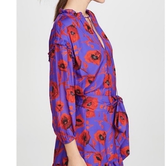 Alice + Olivia Women's Ellamae Floral Ruffle in Poppy Garden Print - Picture 4 of 11